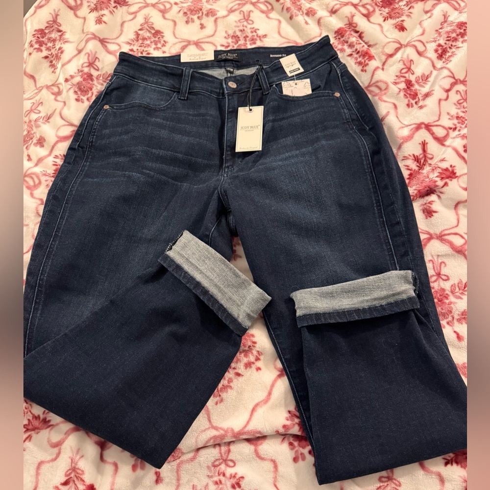 Judy Blue Dark Indigo High Waist Boyfriend Jeans